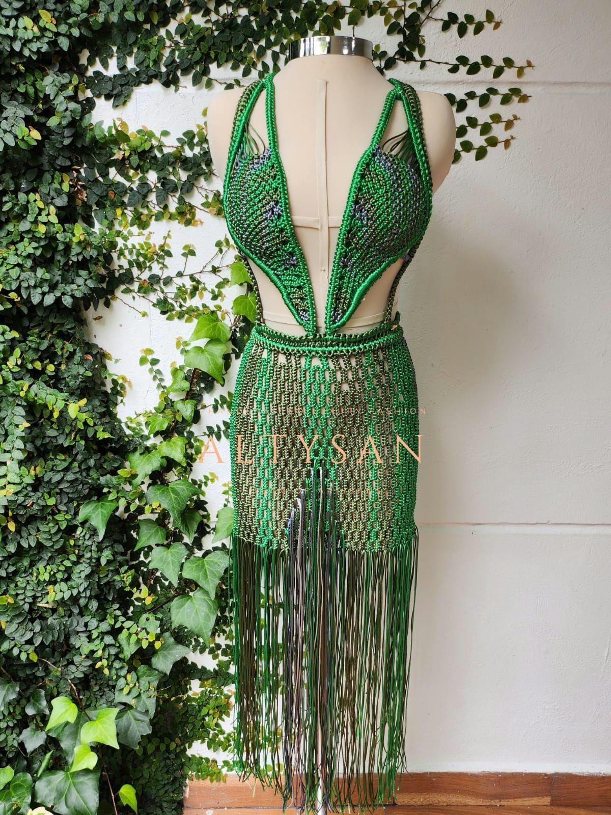 Macrame dress, Festival clothing, Macrame dress, Festival outfit, Rave outfit, Rave girl, Midi dress, Beach dress, Festival dress.
