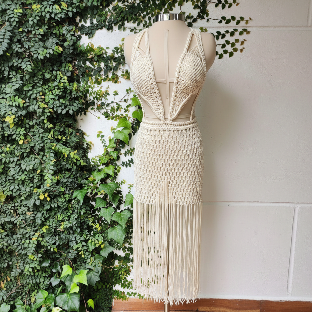 Elegant Handcrafted Dress for Cocktail Events & Sunset Parties