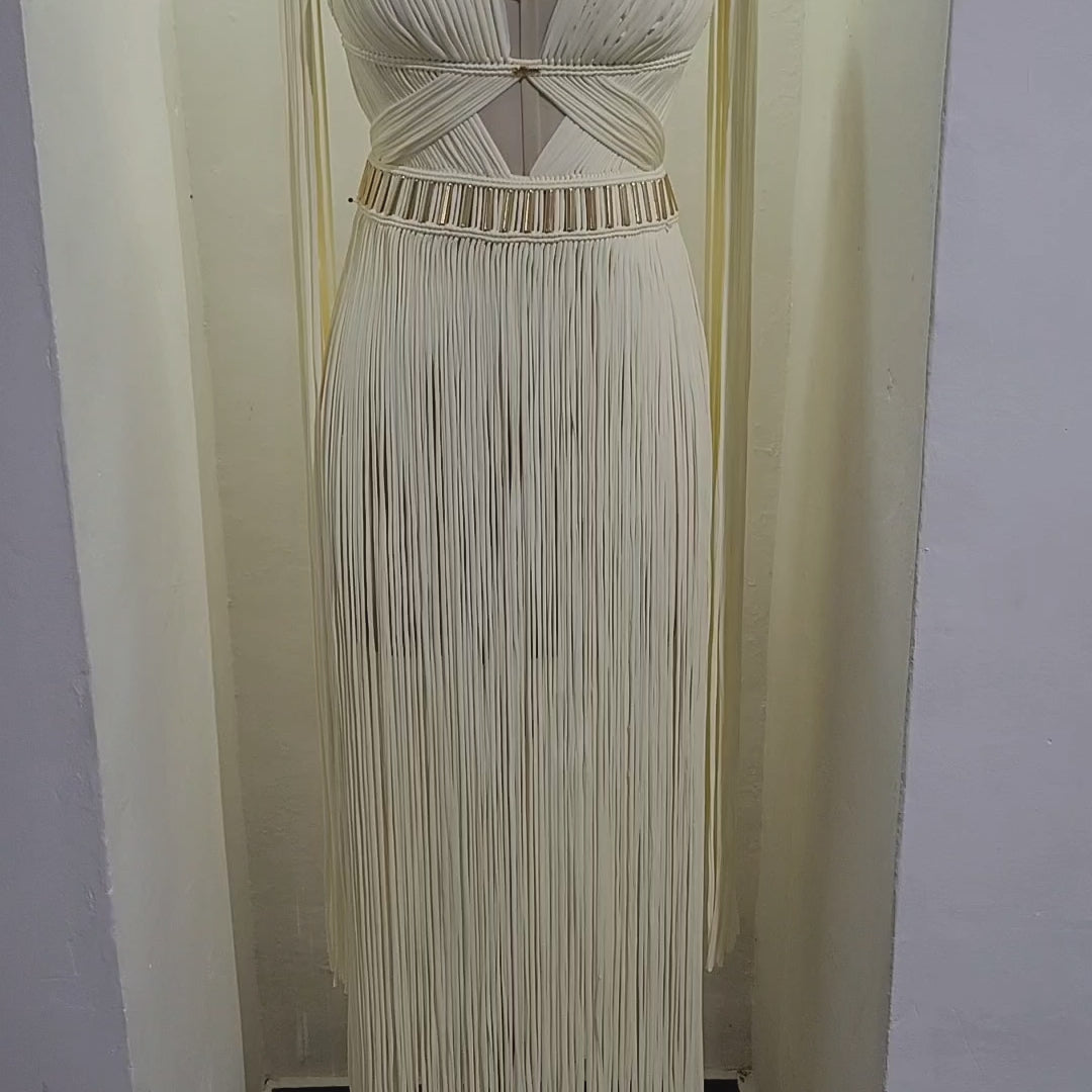 Greek Goddess Macrame Dress - Luxury Handmade Festival & Wedding Dress - Ariel