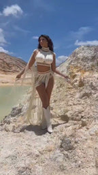 Goddess Statement Macrame Set - Two-Piece Festival Outfit Amunet