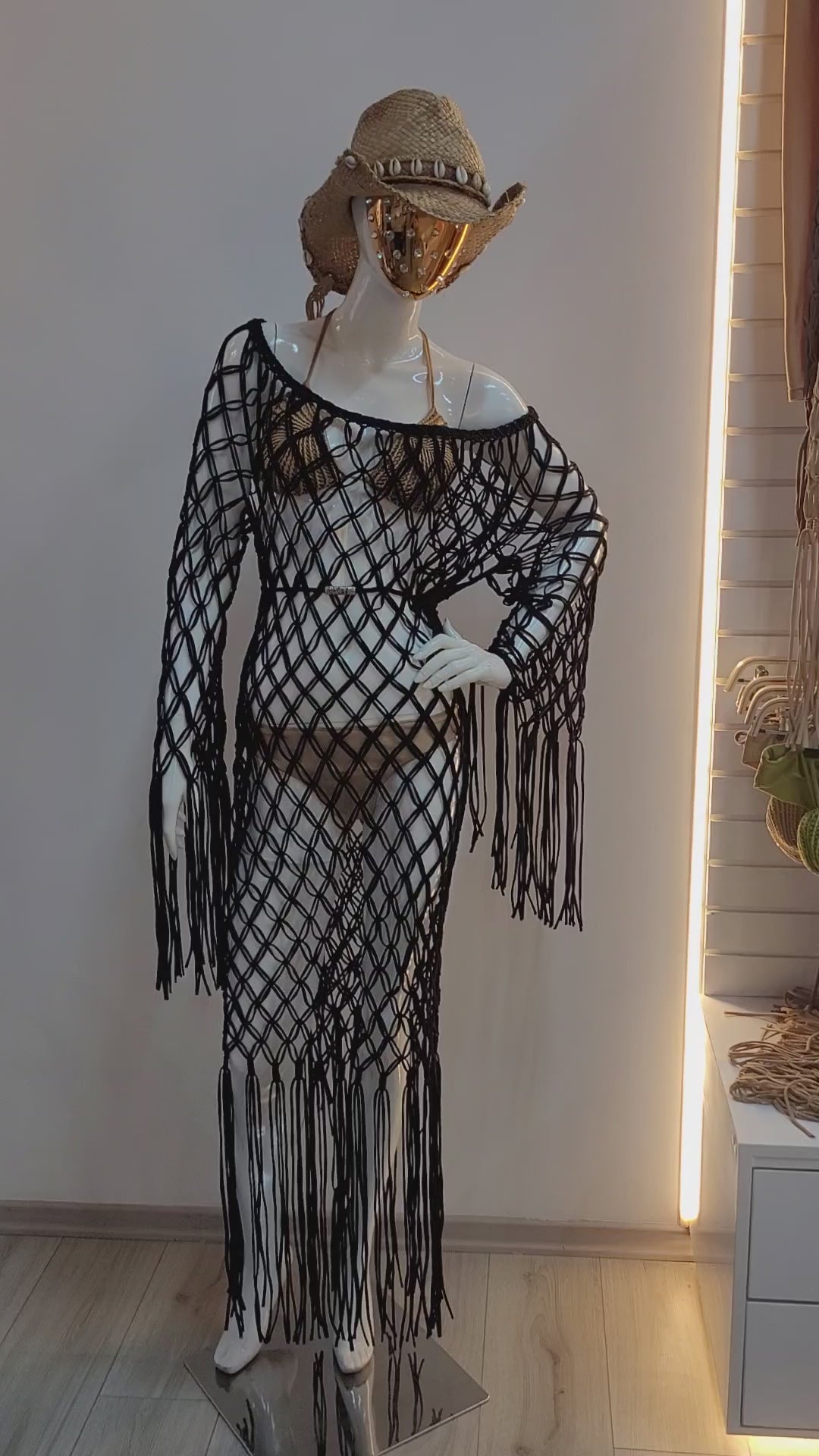 Macrame Beach Cover Up Dress - Handmade Crochet Swimsuit Cover Up for Women