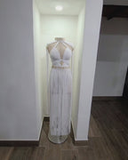 Boho goddess maxi dress, ethereal beach wedding gown - Ariel