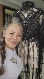 Scorpion Macramé Fringe Vest - Unisex Festival Statement Vest