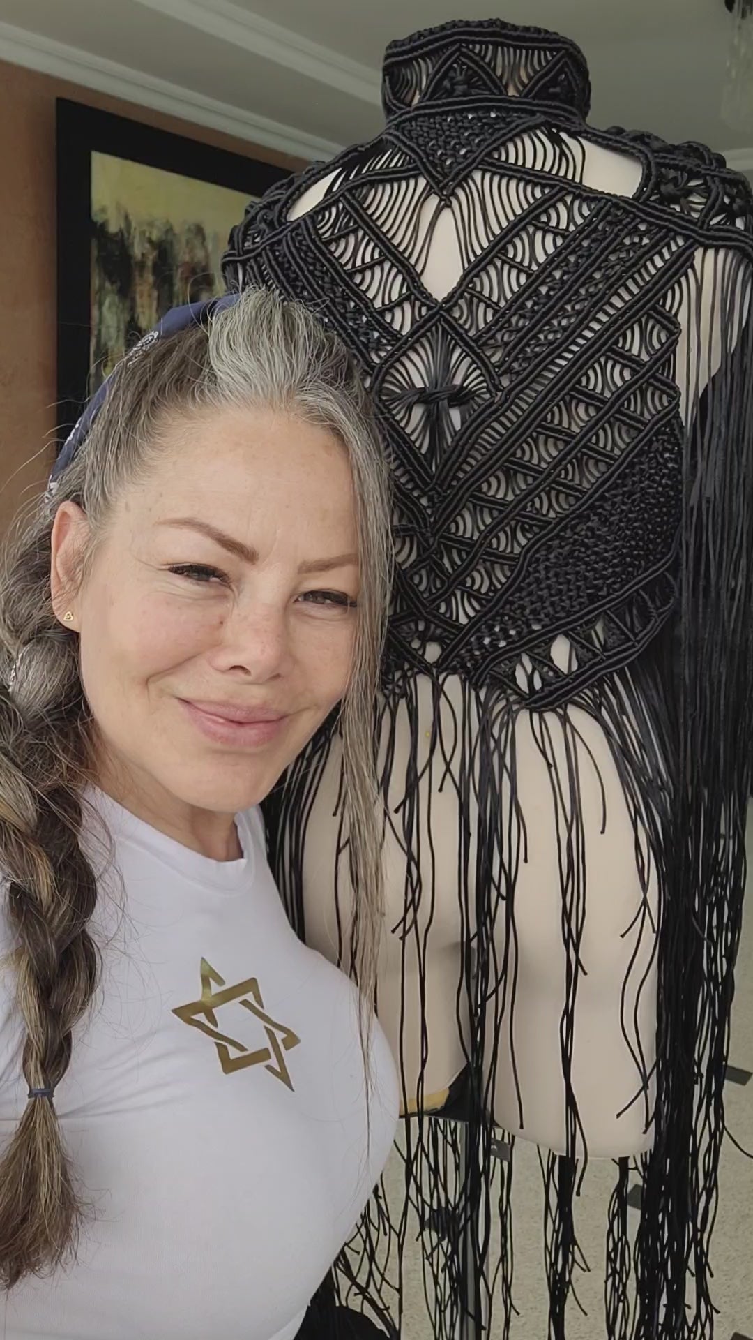 Scorpion Macramé Fringe Vest - Unisex Festival Statement Vest