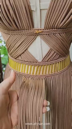 Gold Macramé Festival Dress - Goddess Outfit La Forza