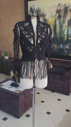 Scorpion Macramé Fringe Vest - Unisex Festival Statement Vest