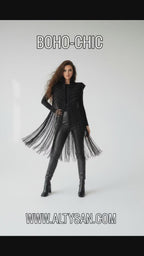 Macrame Festival Cape Vest, Boho Burning Man Cape, Handmade Statement Cape, Made to Order Custom