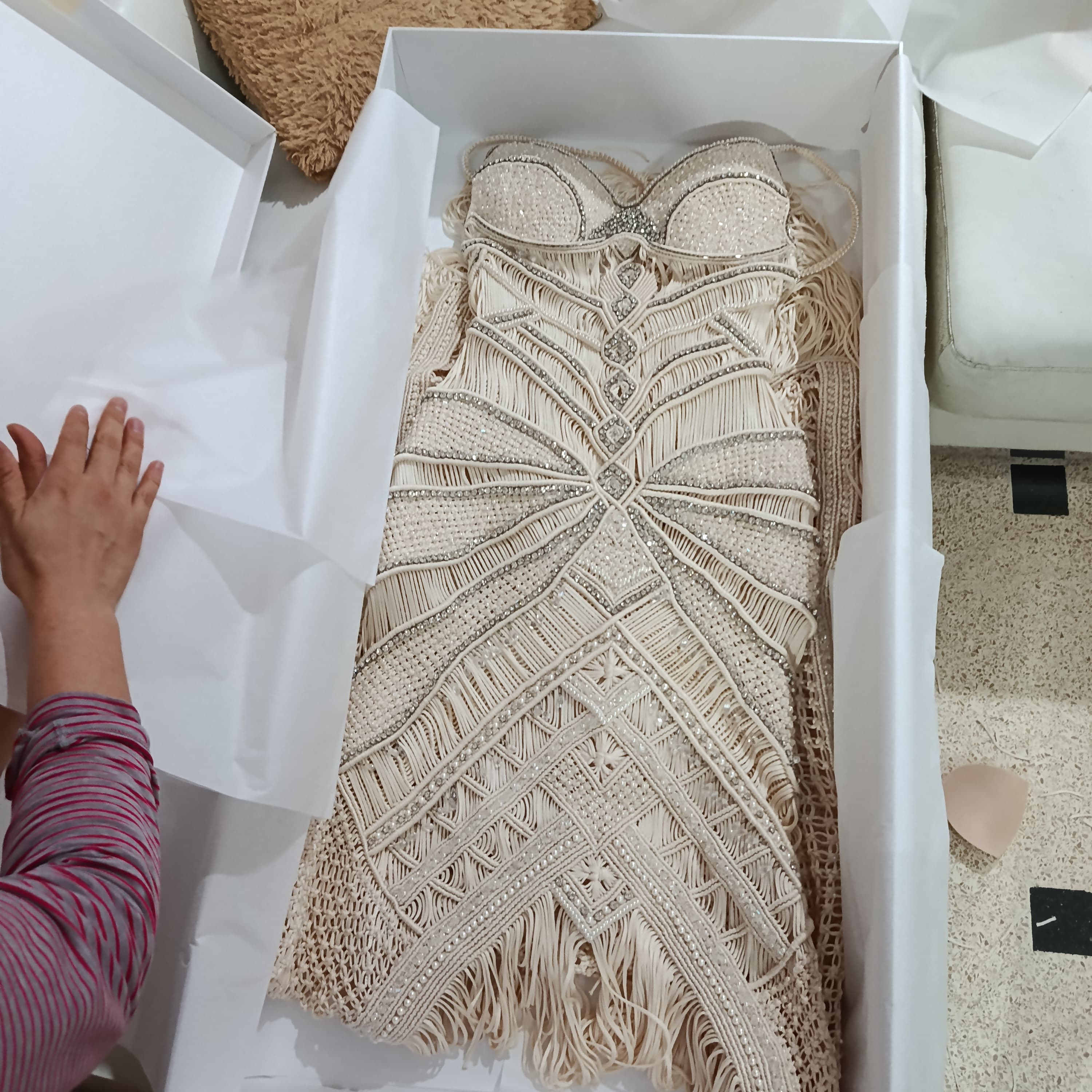 Pearl Goddess Dress Lumina, Custom Wedding & Evening Couture, Made to Measure