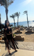 Greek goddess Boho chic long fringe dress Exclusive Design Dress La Forza