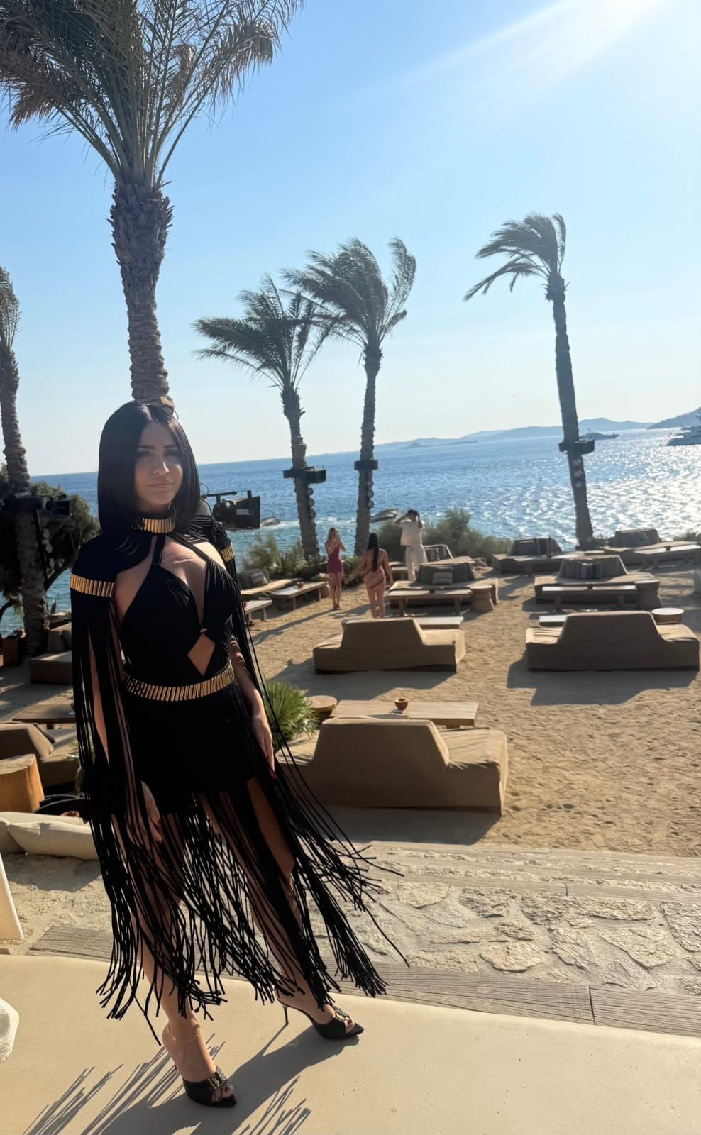 Greek goddess Boho chic long fringe dress Exclusive Design Dress La Forza