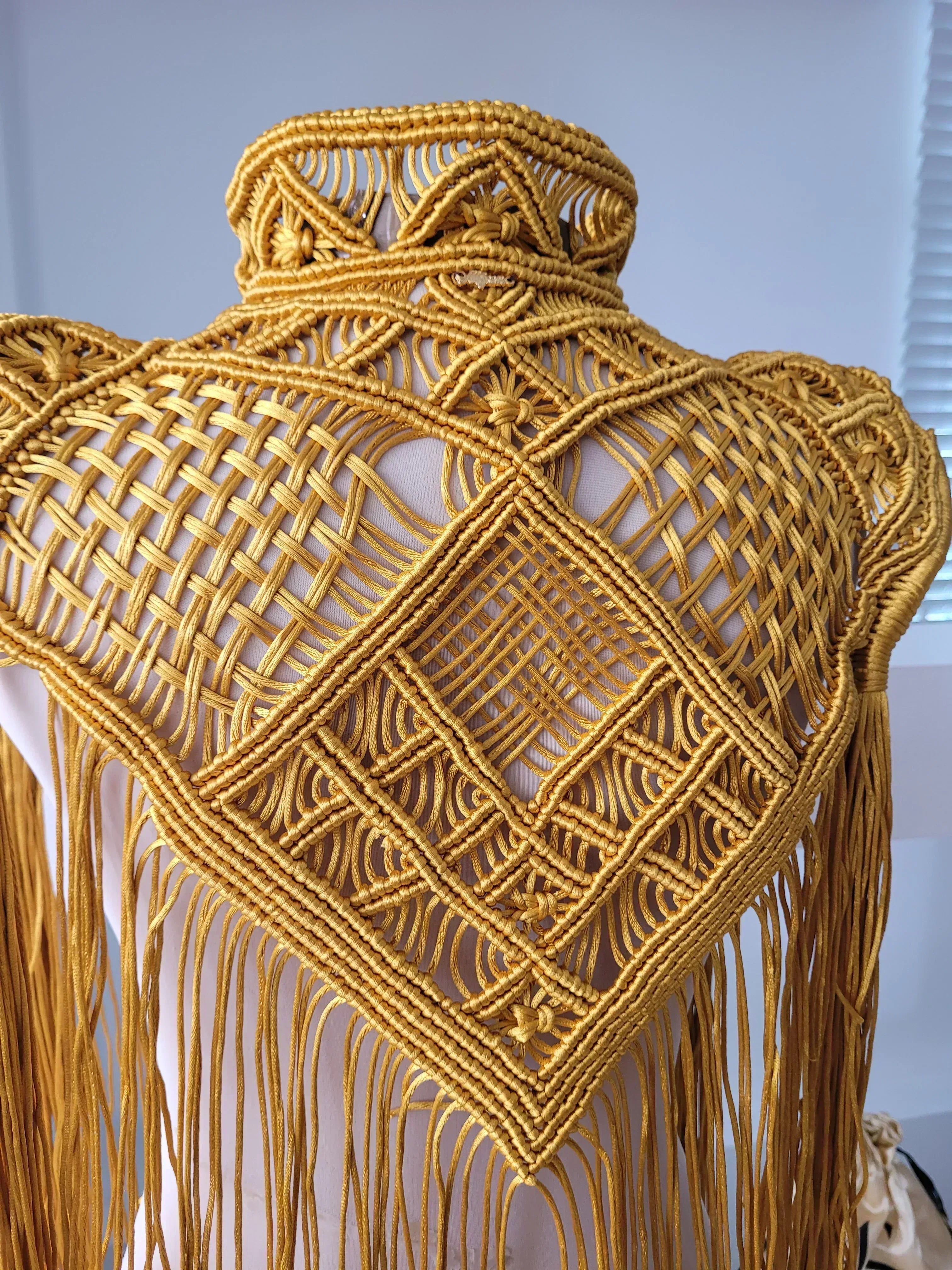 Boho Cape, Festival Outfit, Burningman Outfit, Macrame Vest. concert outfit ideas - ALTYSAN