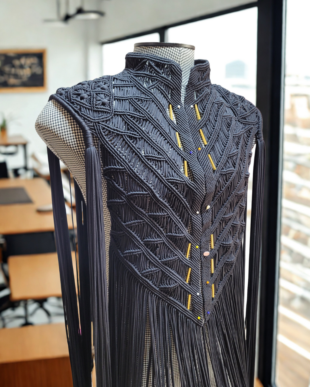 Men's Macramé Cape Horus – Unisex Festival Poncho