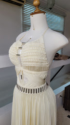 Custom Macrame Wedding Dress, Bespoke Boho Bridal Dress, Beach Destination Wedding Dress, Goddess Two Piece Bridal Set, Open Back