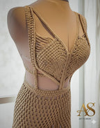 Elegant dress, Festival clothing, Macrame dress, Festival outfit,party outfit,exclusive design, Midi dress, Beach party dress, Festival dress. - ALTYSAN