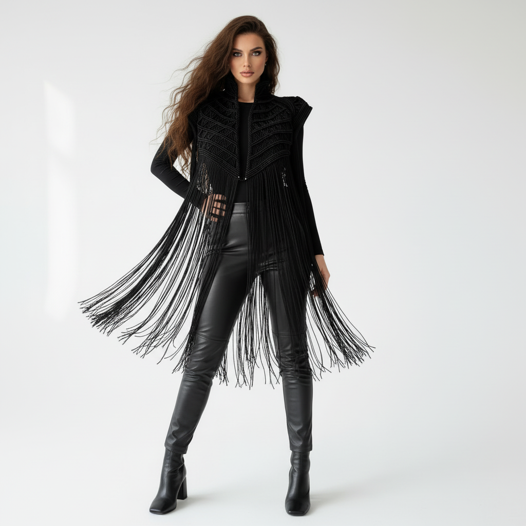 Boho Macramé Cape Vest – Handmade Festival - Atlas