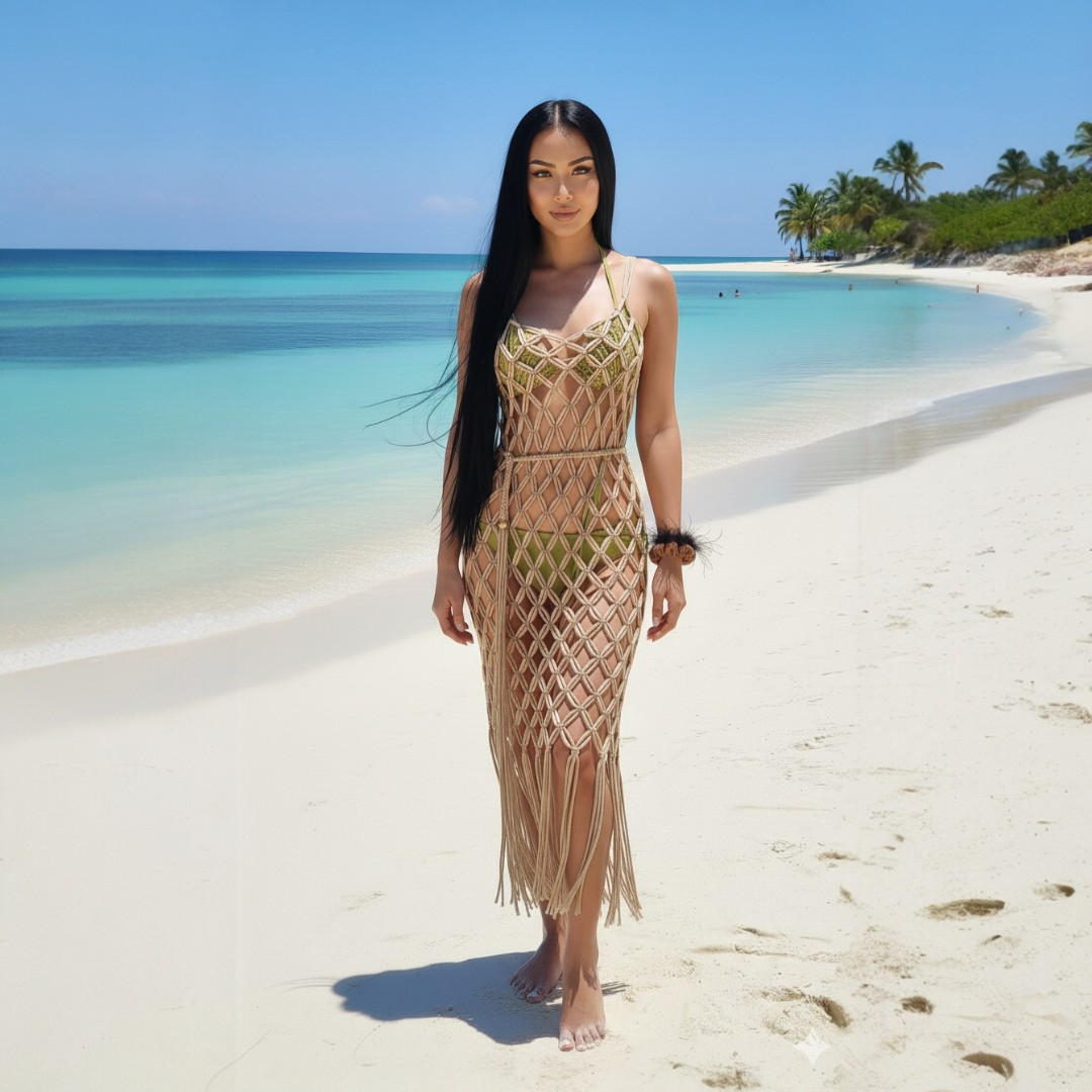 Handmade Macramé Cover Up Dress