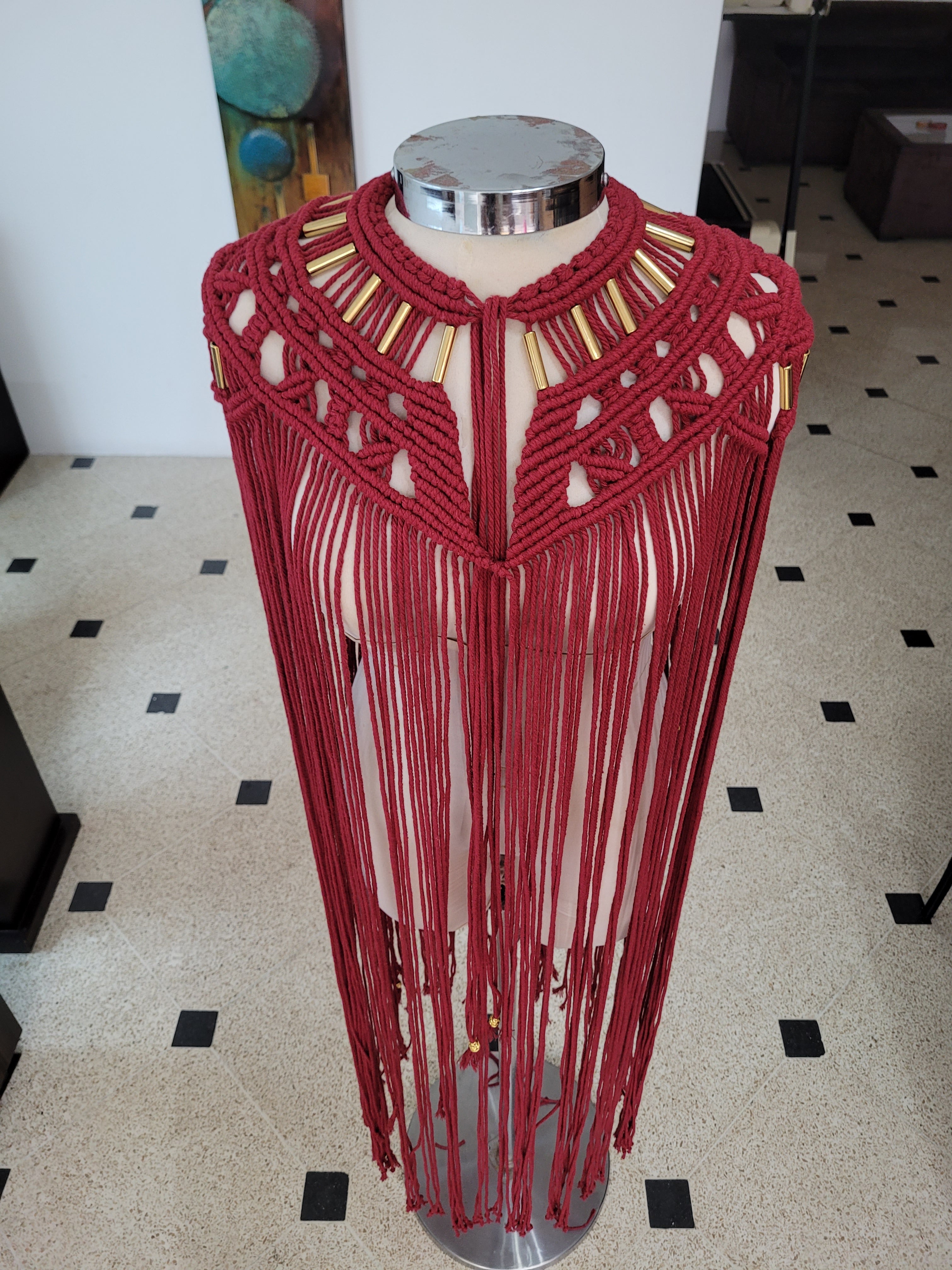 Hand-Knotted Macramé Shrug Millie