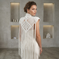 Macrame Festival Cape Vest, Boho Burning Man Cape, Handmade Statement Cape, Made to Order Custom