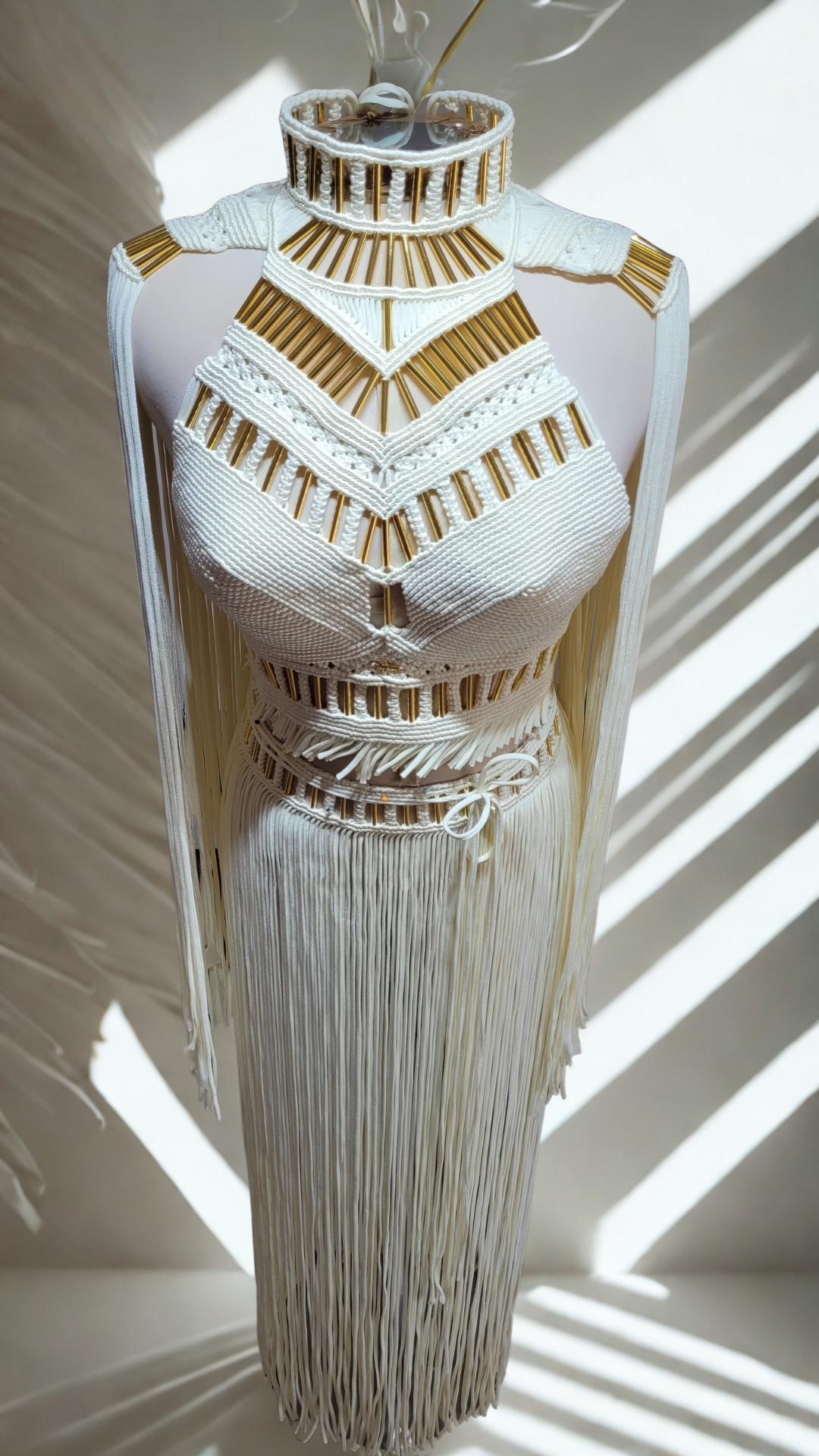 Luxury Handmade Macramé Royalty Dress - Festival & Special Events Boho Gown