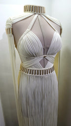 Greek Goddess Macrame Dress - Luxury Handmade Festival & Wedding Dress - Ariel