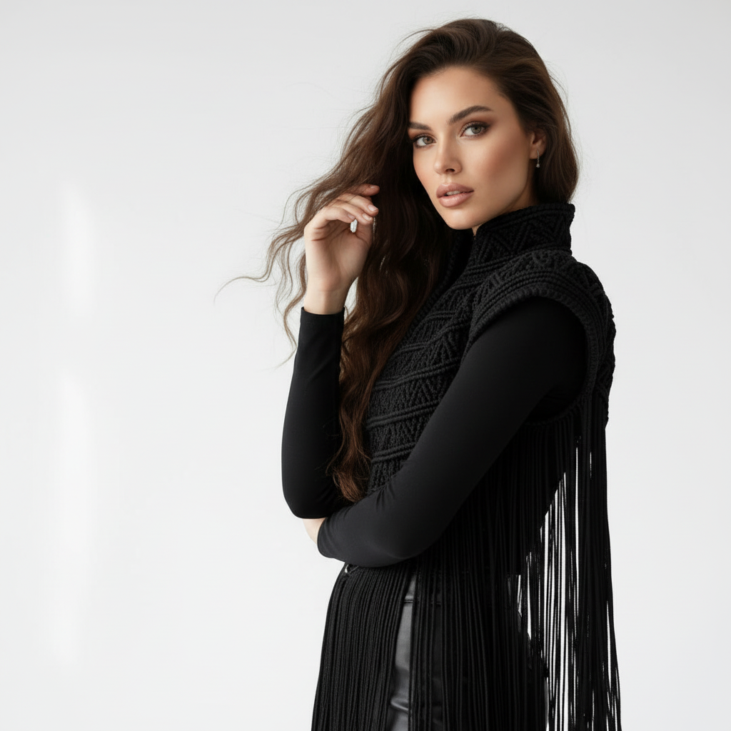 Boho Macramé Cape Vest – Handmade Festival
