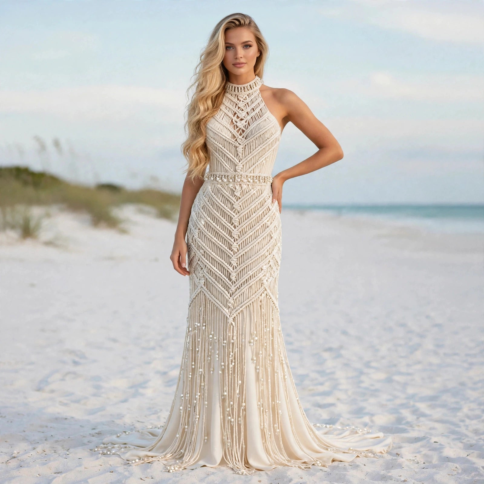 Custome Wedding Dress-Celestial Knot - Modern Macramé Haute Couture