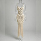 Pearl Goddess Dress Lumina, Custom Wedding & Evening Couture, Made to Measure