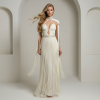 Greek Goddess Macrame Dress - Luxury Handmade Festival & Wedding Dress - Ariel