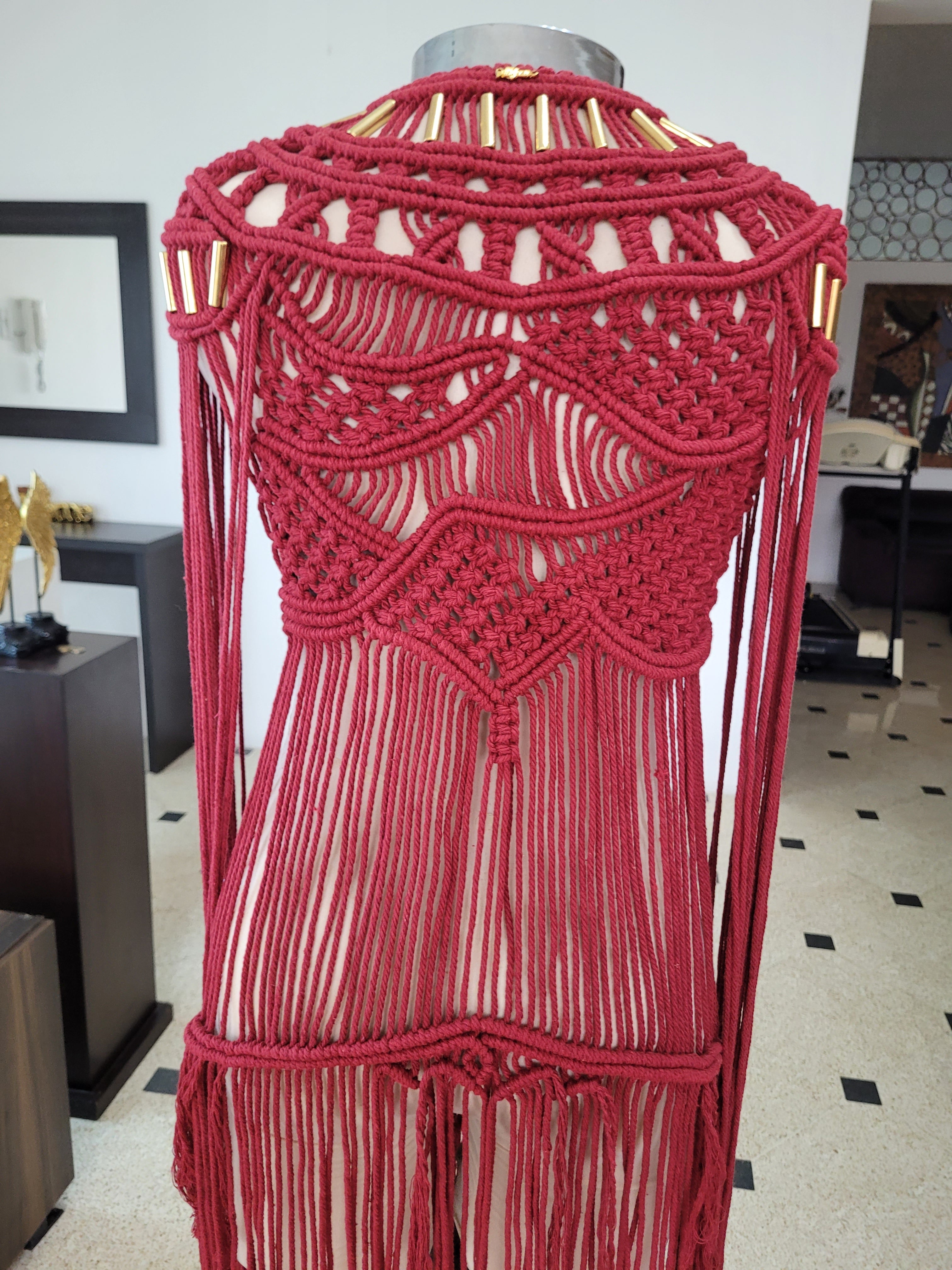 Hand-Knotted Macramé Shrug Millie