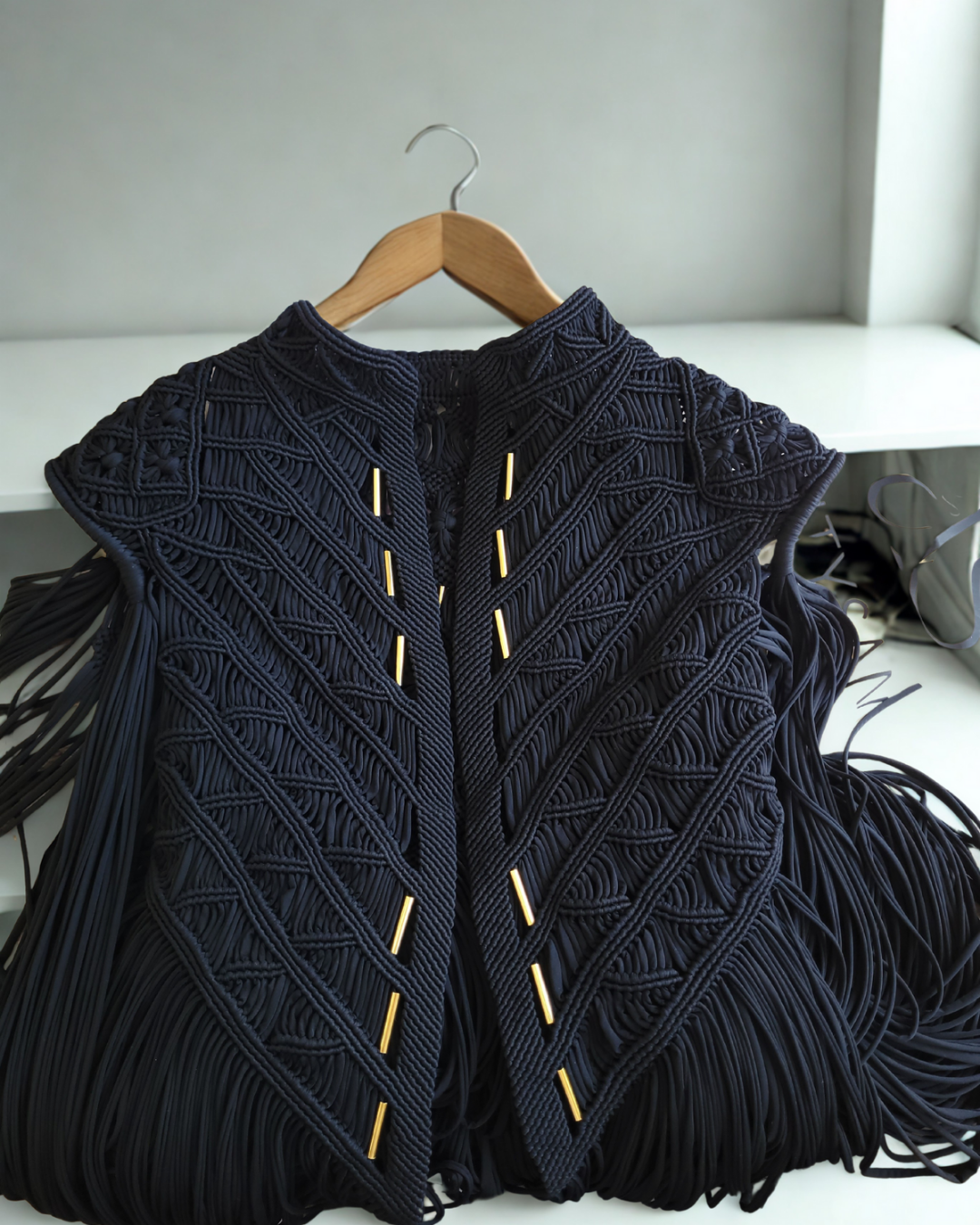 Men's Macramé Cape Horus – Unisex Festival Poncho