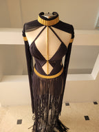 Macramé Greek Goddess Dress - Luxury Fringe Festival Gown