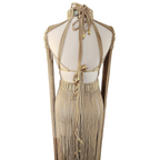Macramé Festival Dress - Luxury Fringe Boho Rave Outfit