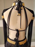 Macramé Greek Goddess Dress - Luxury Fringe Festival Gown