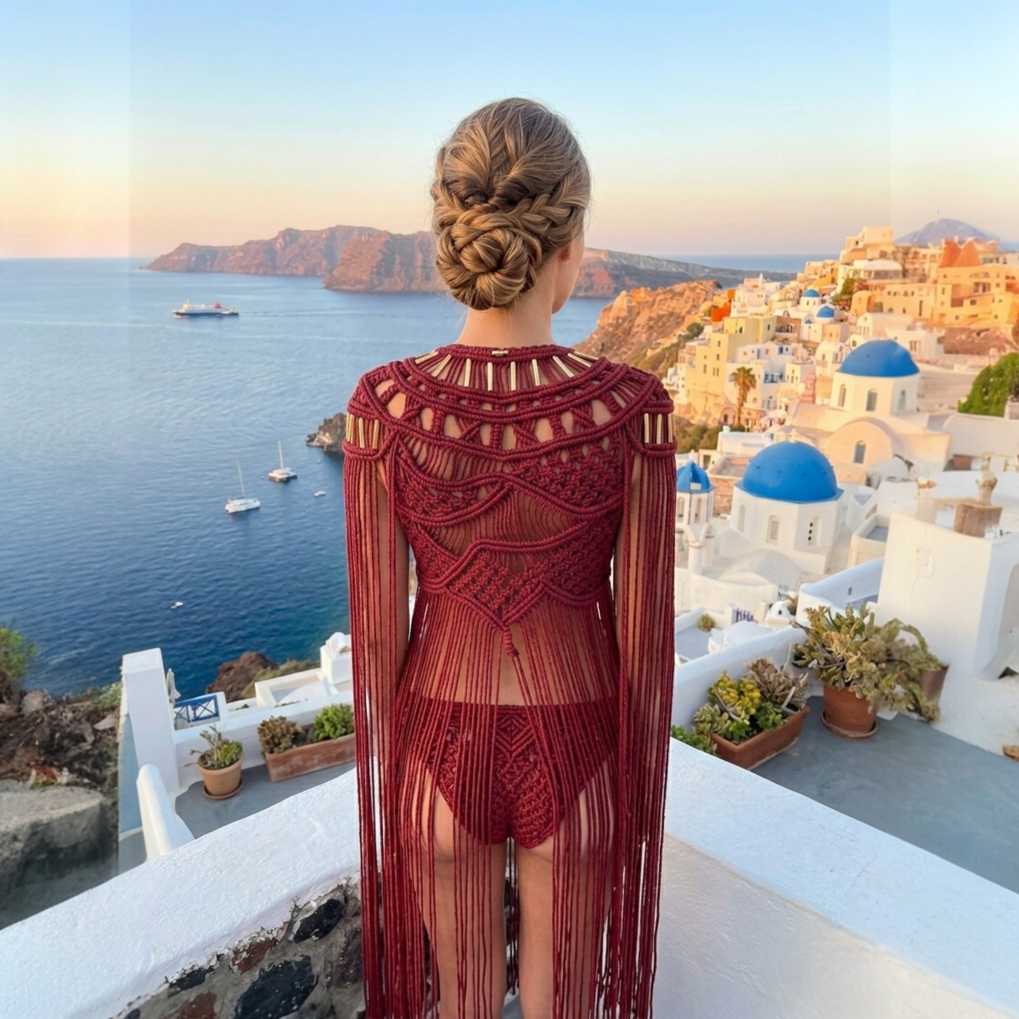 Hand-Knotted Macramé Shrug Millie