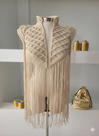Boho Cape, Festival Outfit, Burningman Outfit, Macrame Vest. concert outfit ideas - ALTYSAN