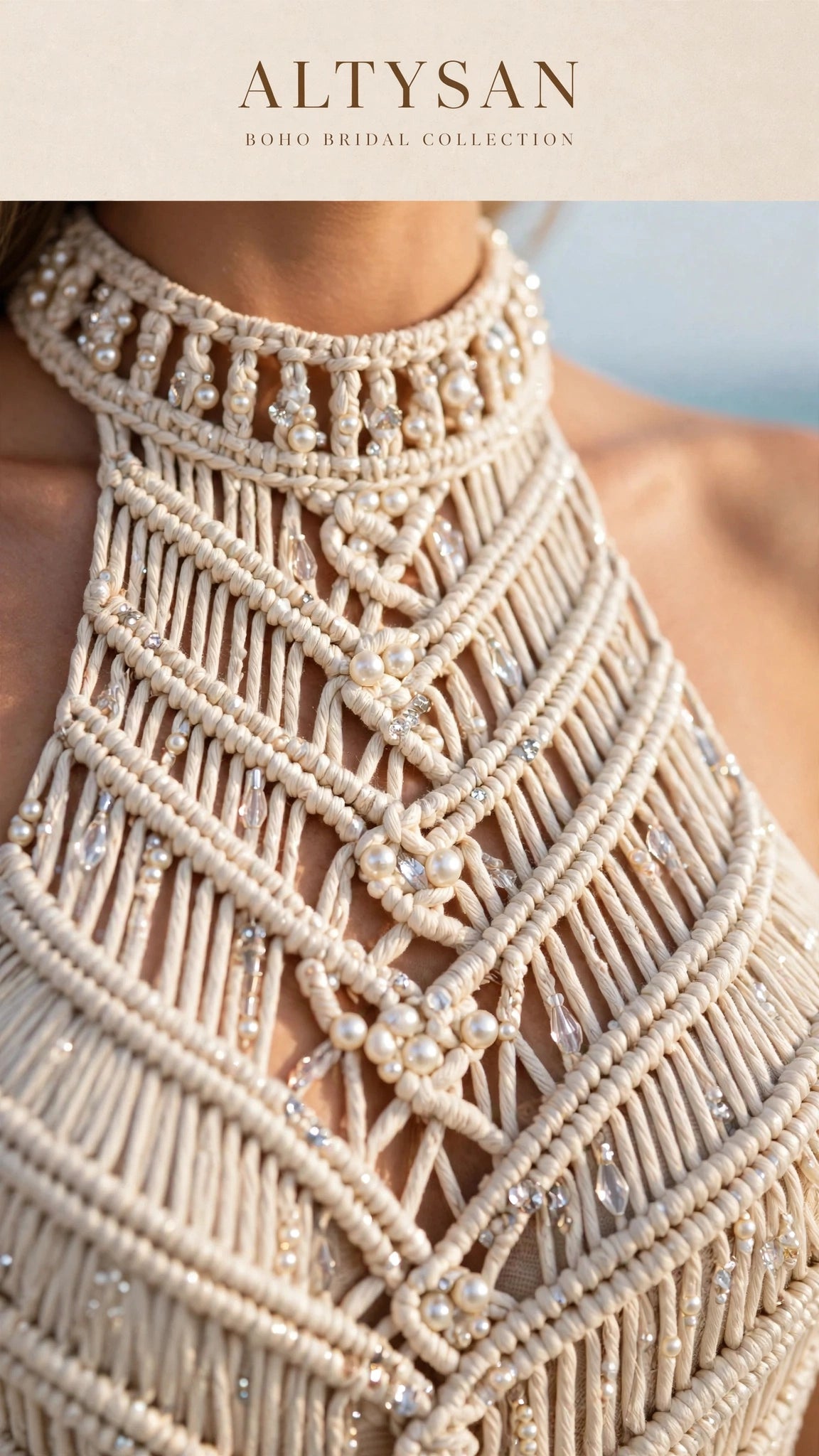 Custome Wedding Dress-Celestial Knot - Modern Macramé Haute Couture
