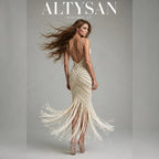 Pearl Goddess Dress Lumina, Custom Wedding & Evening Couture, Made to Measure