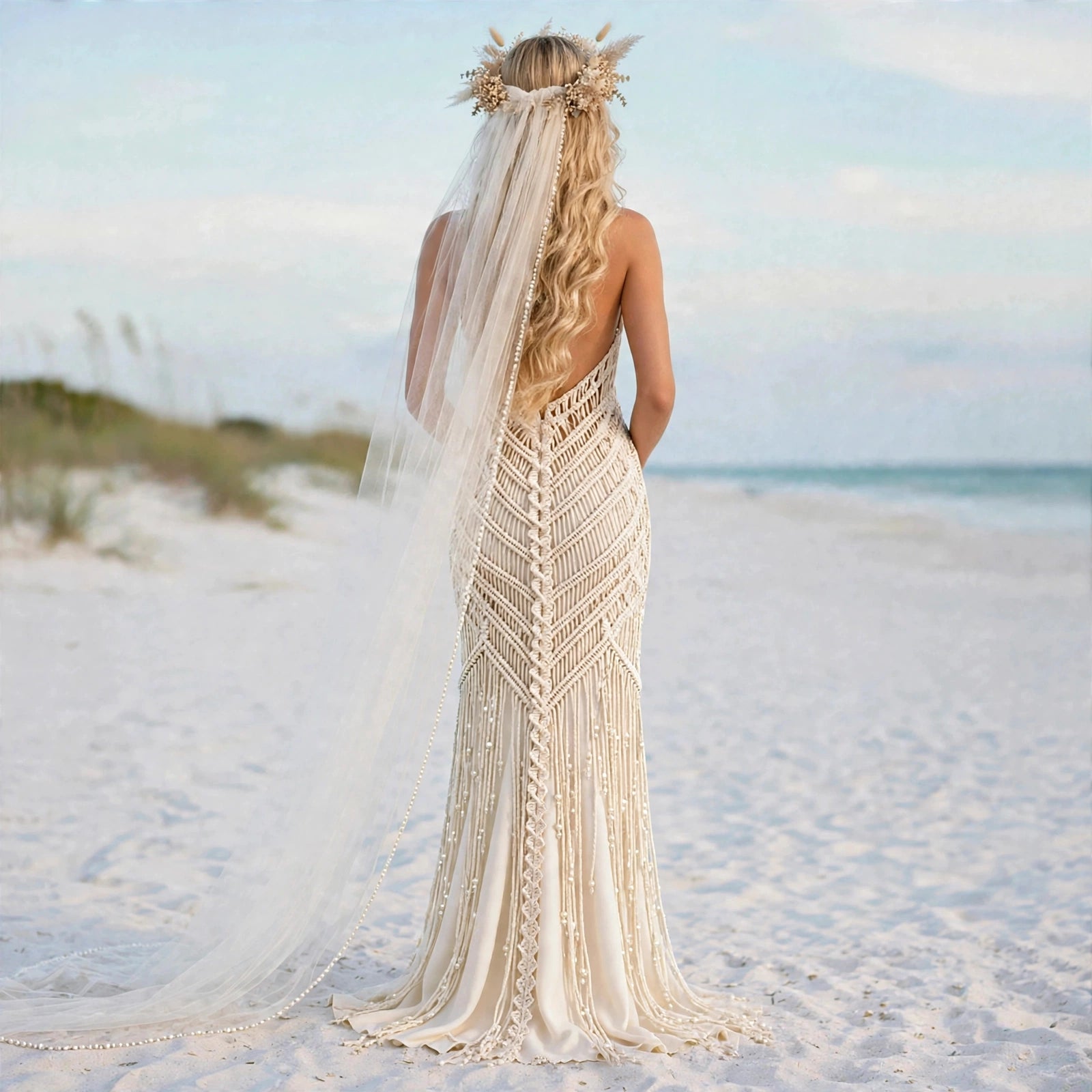 Custome Wedding Dress-Celestial Knot, Macramé Wedding dress