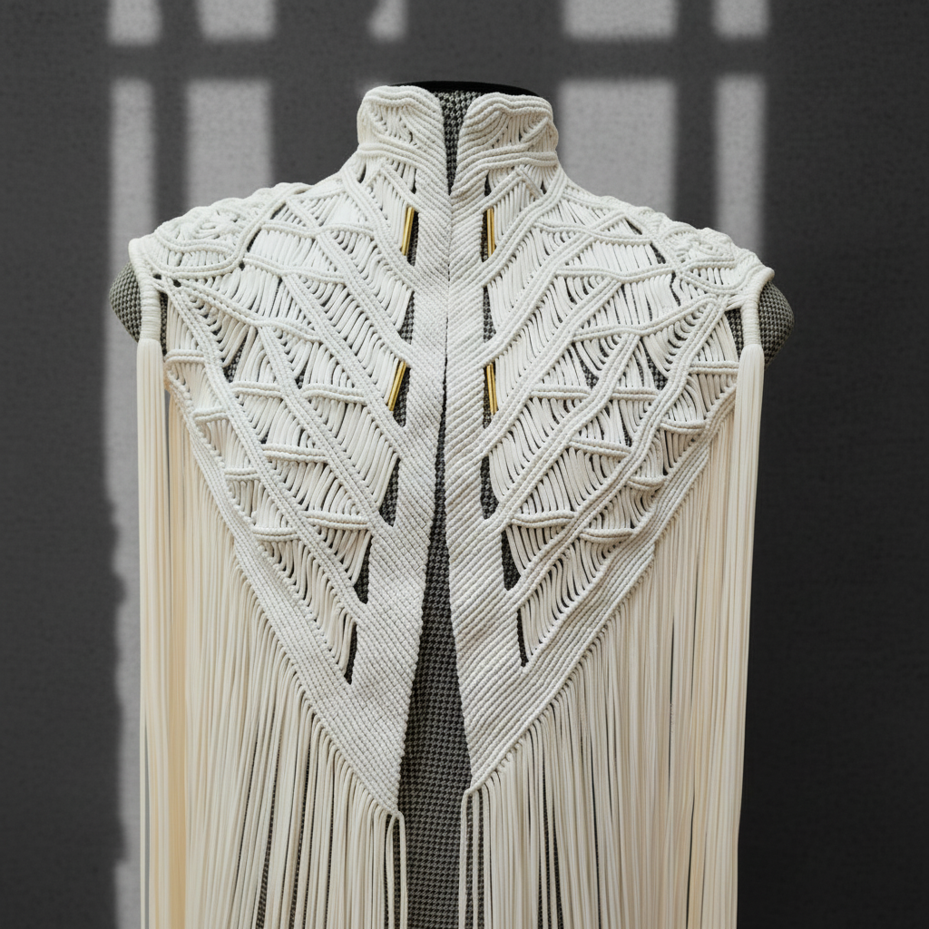 Men's Macramé Cape Horus – Unisex Festival Poncho