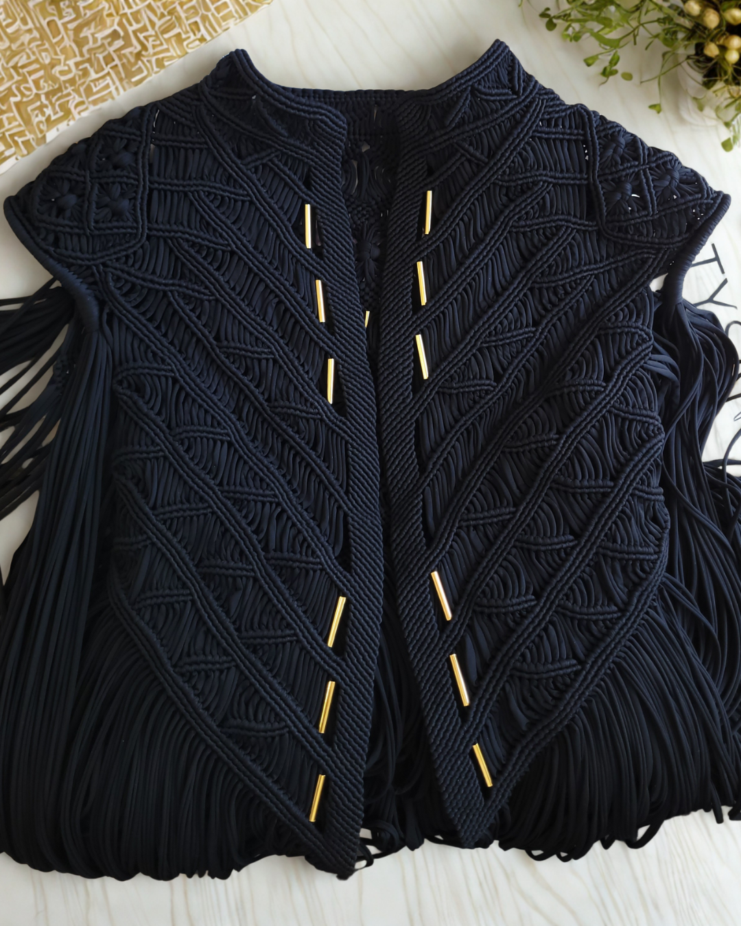 Men's Macramé Cape Horus – Unisex Festival Poncho