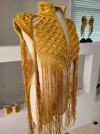 Boho Cape, Festival Outfit, Burningman Outfit, Macrame Vest. concert outfit ideas - ALTYSAN