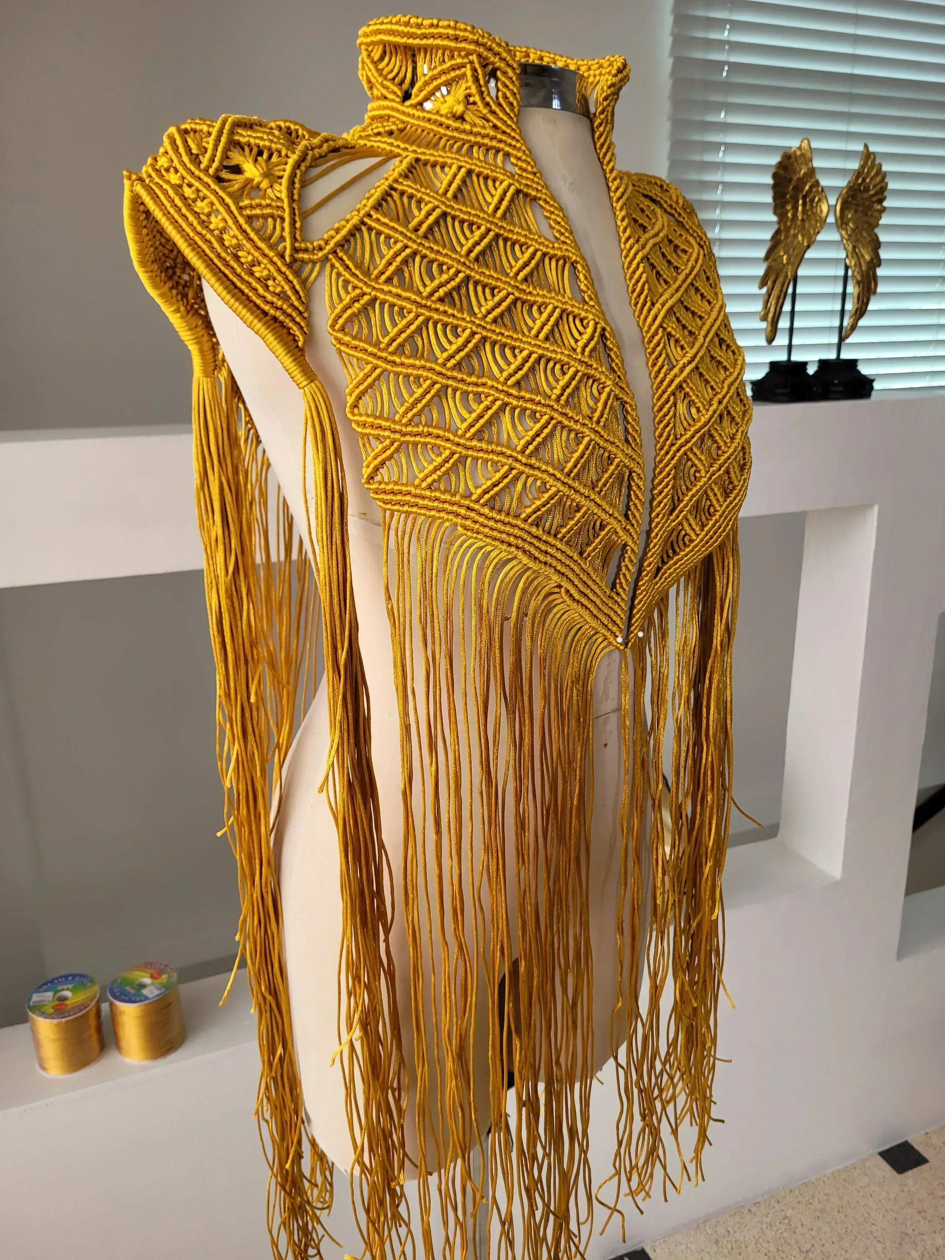 Boho Cape, Festival Outfit, Burningman Outfit, Macrame Vest. concert outfit ideas - ALTYSAN