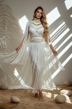 Luxury Handmade Macramé Royalty Dress - Festival & Special Events Boho Gown