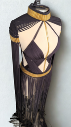 Macramé Greek Goddess Dress - Luxury Fringe Festival Gown