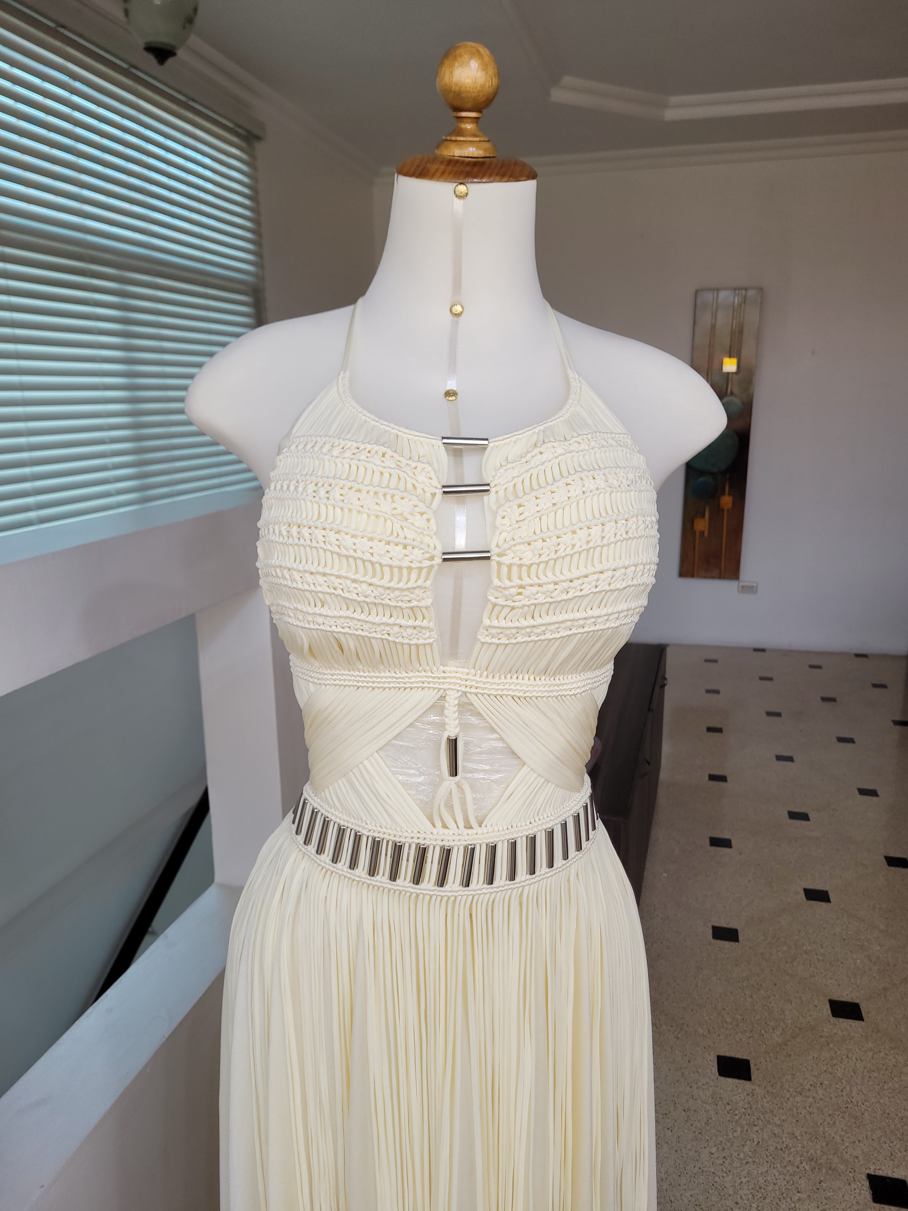 Custom Macrame Wedding Dress, Bespoke Boho Bridal Dress, Beach Destination Wedding Dress, Goddess Two Piece Bridal Set, Open Back