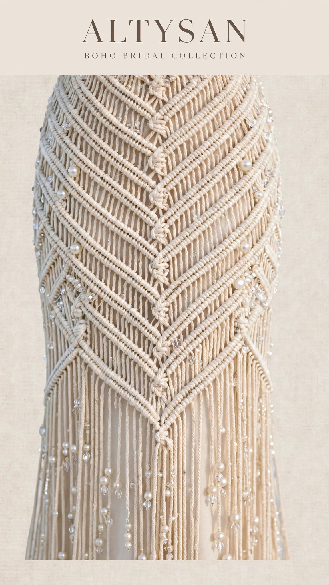 Custome Wedding Dress-Celestial Knot - Modern Macramé Haute Couture