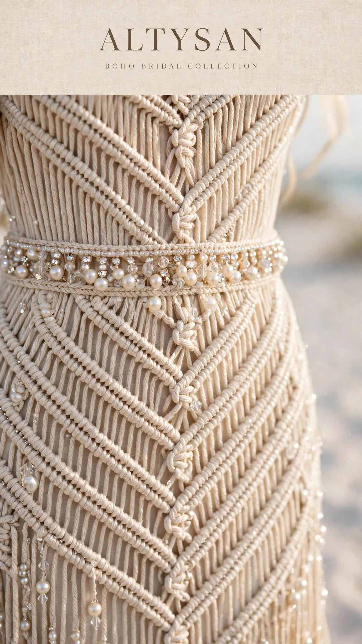 Custome Wedding Dress-Celestial Knot - Modern Macramé Haute Couture