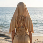 Hooded Macramé Cloak Sahara