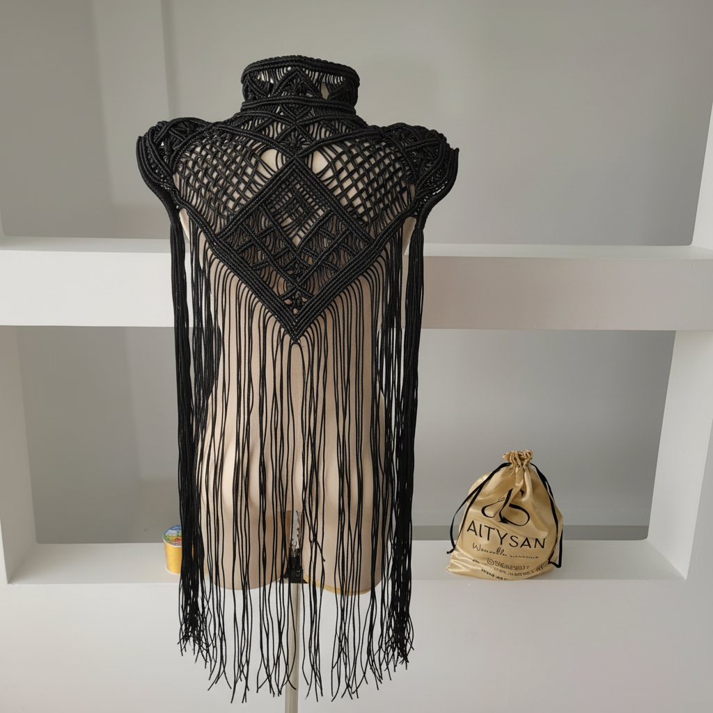 Boho Macramé Cape Vest – Handmade Festival