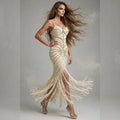 Pearl Goddess Dress Lumina, Custom Wedding & Evening Couture, Made to Measure